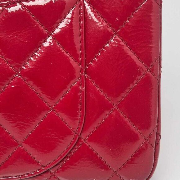 Chanel Dark Pink 2.55 Reissue Quilted Patent Leather 227 Jumbo Flap Bag - Picture 9 of 12
